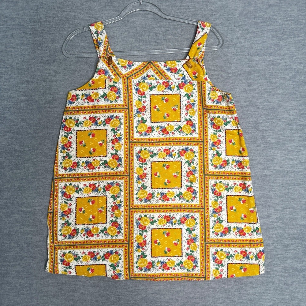 Vintage 60s 70s Sz M/L Tunic Tank Top Cottagecore Prairie Handmade Unique Women - Picture 2 of 6